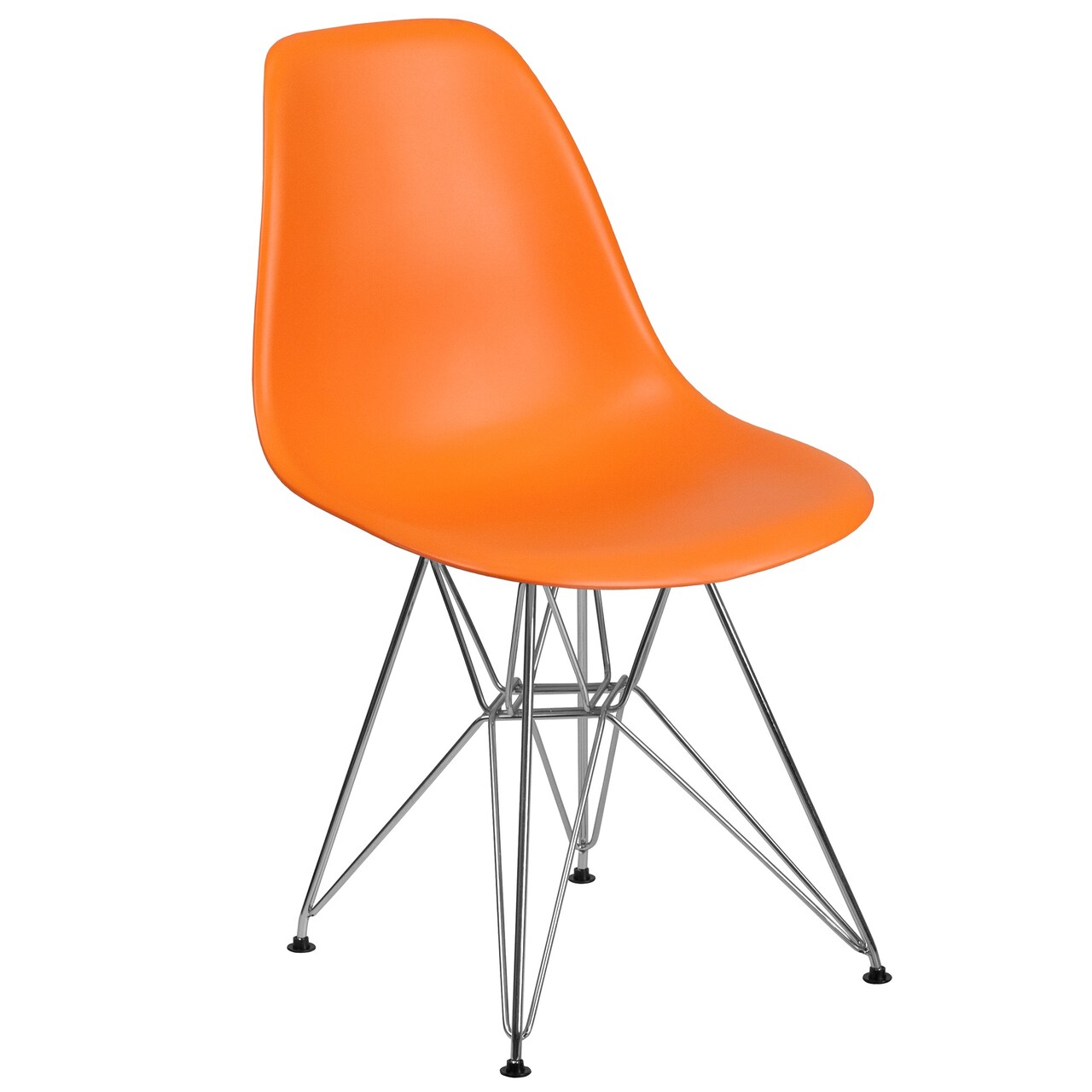 Flash Furniture 31.5&#x22; Orange and Silver Accent Chair with Geometric Chrome Legs